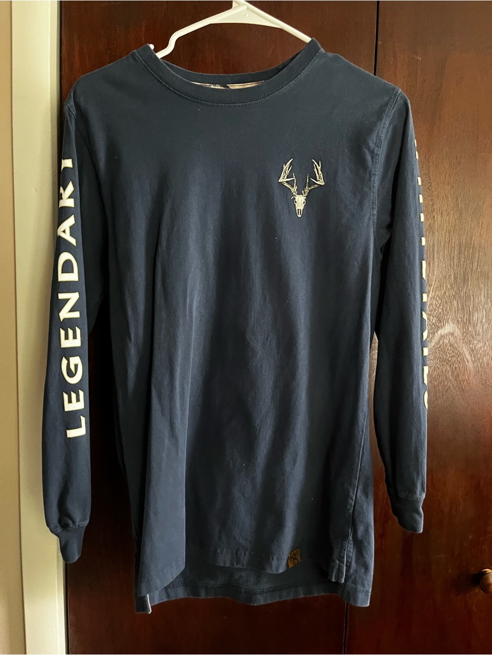 Legendary Whitetails Navy Long-Sleeve Shirt with Antler Skull Logo